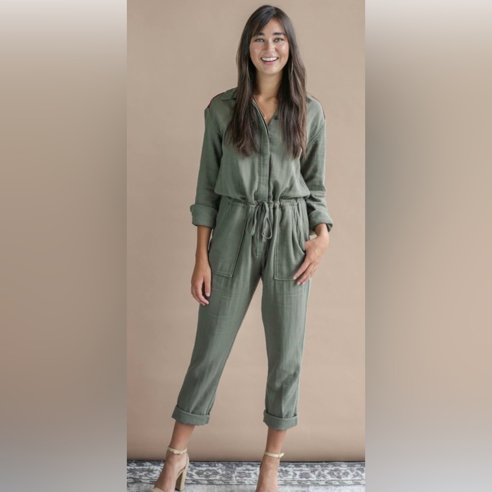 NWOT Xirena Truitt Long Sleeve Jumpsuit Olive/Moss -Size M/L